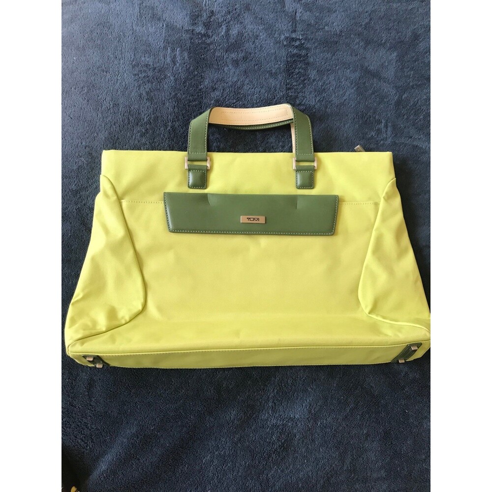 Tumi nylon green laptop case briefcase